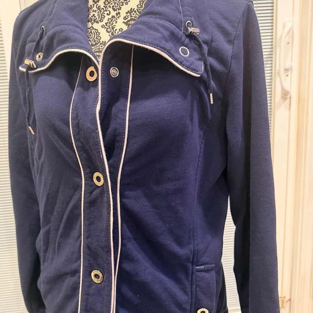 Jones New York Navy Utility Jacket with White Accents - Picture 9 of 13